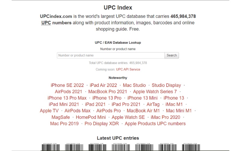 UPC-index